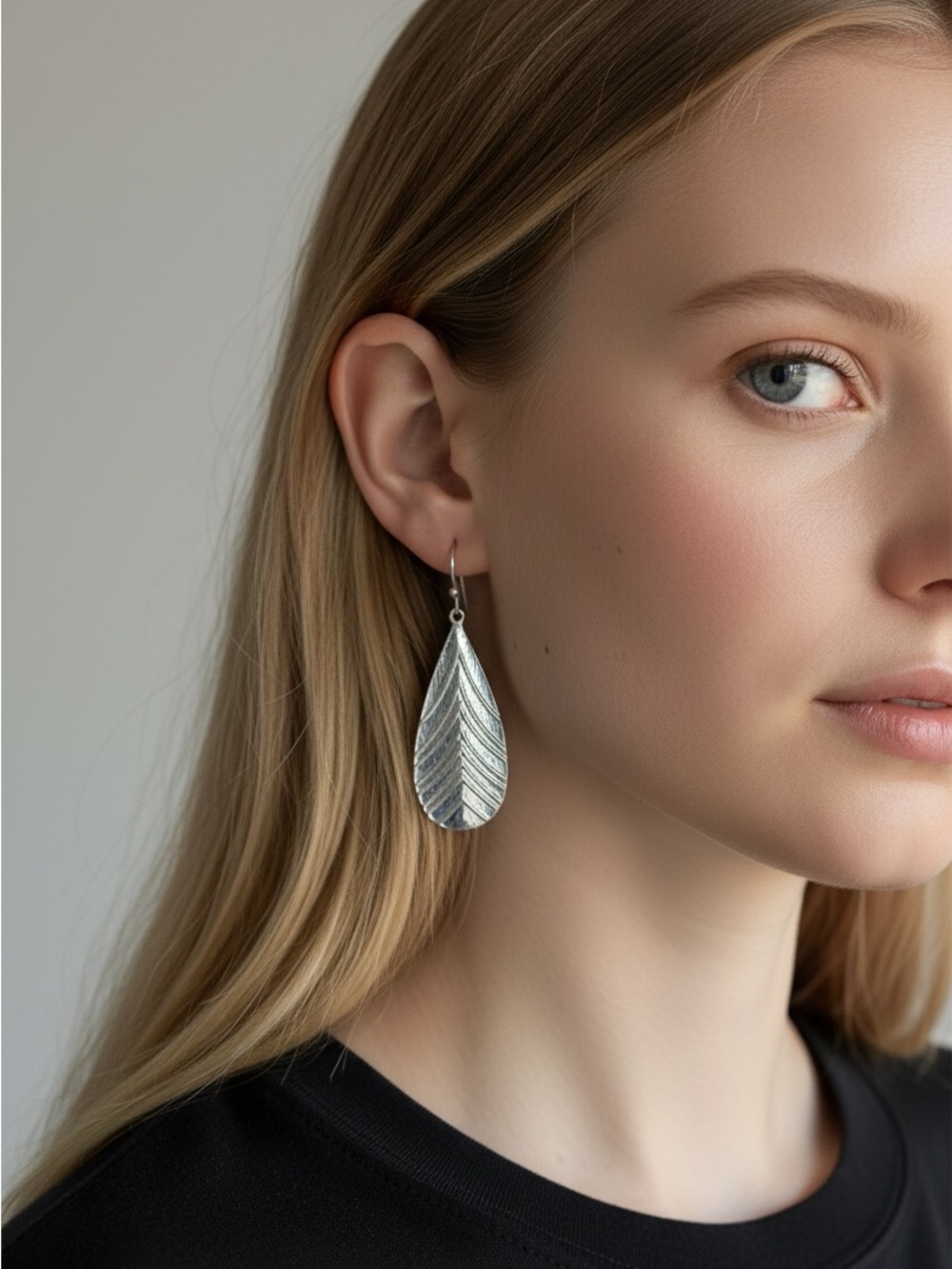 10/9 Silver Leaf Drop Earrings - Women Jewelry